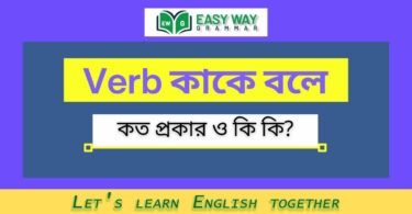 Verb (ক্রিয়া) কাকে বলে? প্রক