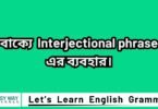 Interjection Phrase কাকে বলে? বাক্যে Interjectional phrase এর ব্যবহার।