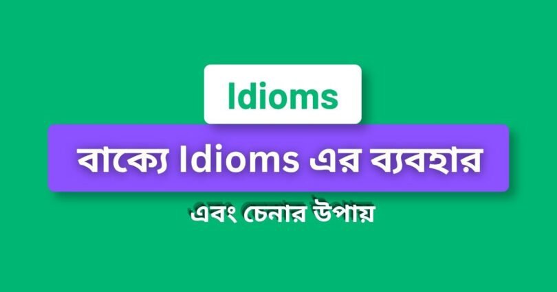 বাক্যে Idioms এর ব্যবহার এবং চেনার উপায়